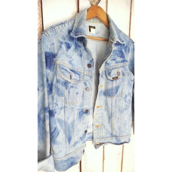 Vintage Lee sun bleached blue denim  jean jacket - Picture 3 of 5